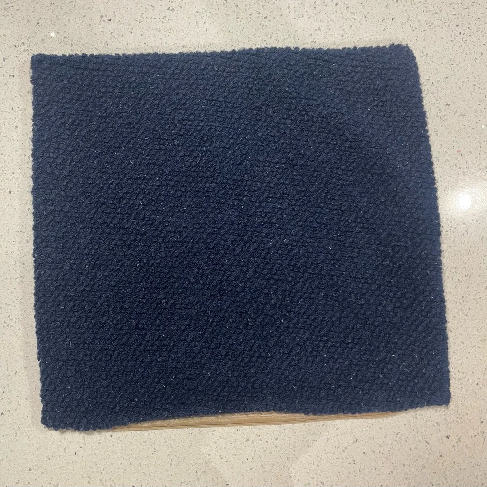 West Elm Navy Blue Cozy Boucle Pillow Cover